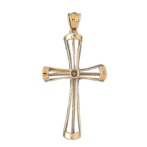 14k Yellow Gold Cross Charm