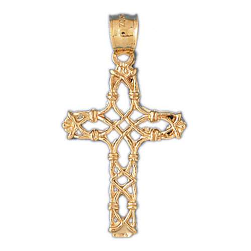 14k Yellow Gold Cross Charm