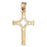 14k Yellow Gold Cross Charm