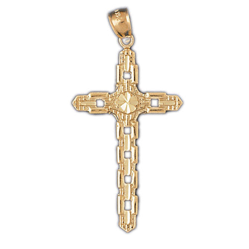 14k Yellow Gold Cross Charm