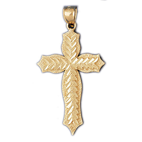 14k Yellow Gold Cross Charm