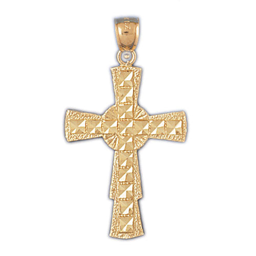 14k Yellow Gold Cross Charm