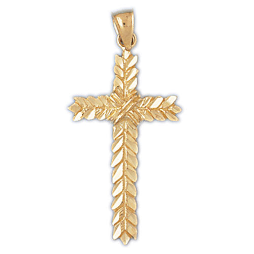 14k Yellow Gold Cross Charm