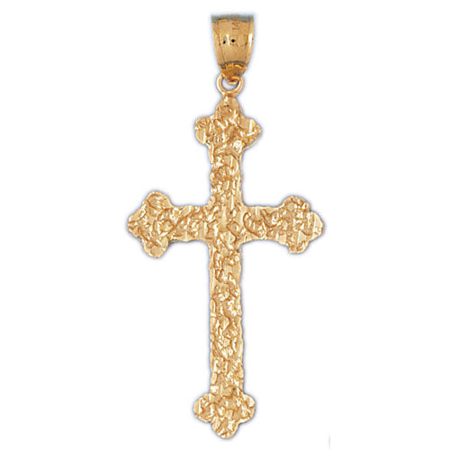 14k Yellow Gold Cross Charm