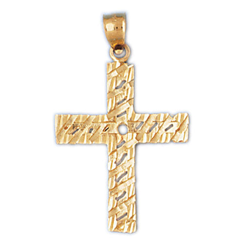 14k Yellow Gold Cross Charm