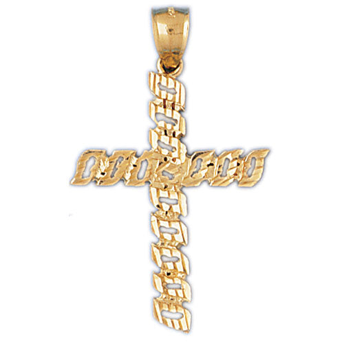 14k Yellow Gold Cross Charm