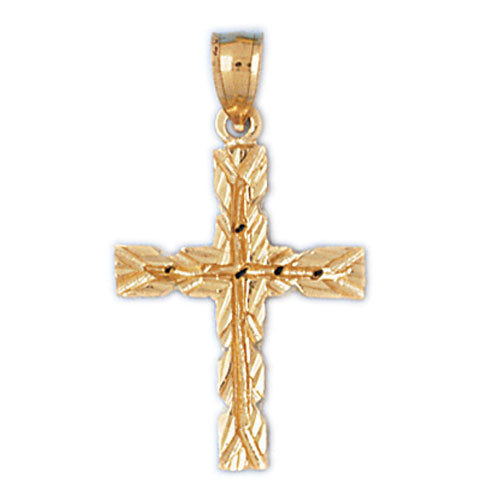 14k Yellow Gold Cross Charm