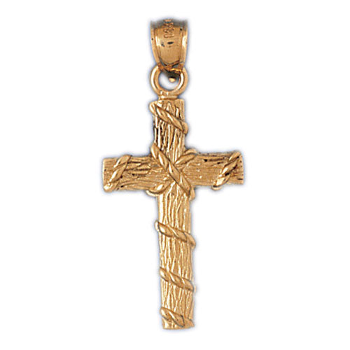 14k Yellow Gold Cross Charm