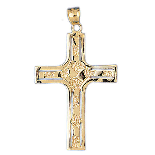 14k Yellow Gold Cross Charm