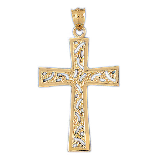 14k Yellow Gold Cross Charm