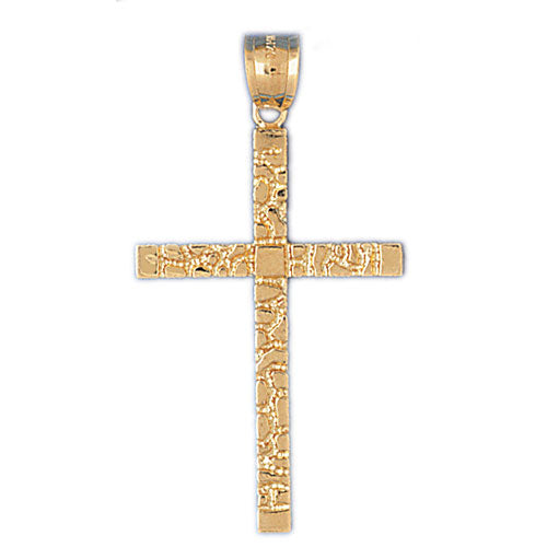 14k Yellow Gold Cross Charm