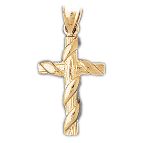 14k Yellow Gold Cross Charm