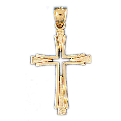 14k Yellow Gold Cross Charm