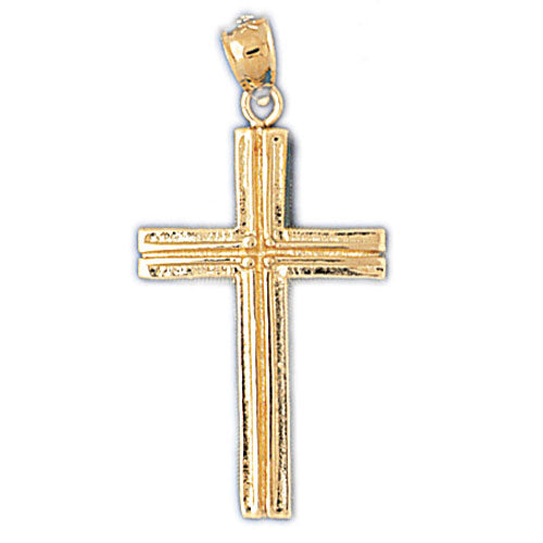 14k Yellow Gold Cross Charm