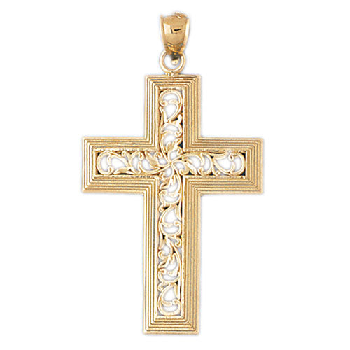 14k Yellow Gold Cross Charm