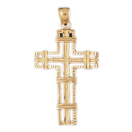 14k Yellow Gold Cross Charm