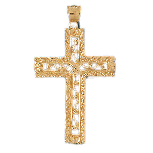 14k Yellow Gold Cross Charm