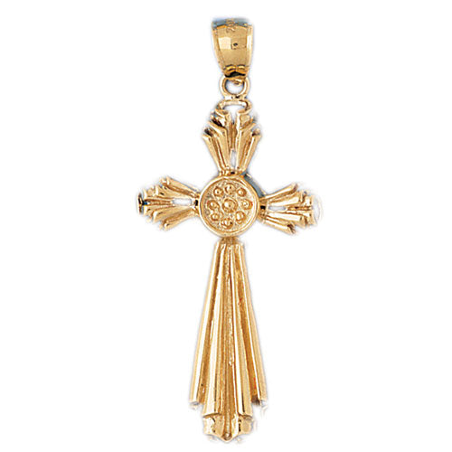 14k Yellow Gold Cross Charm