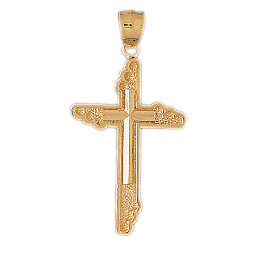 14k Yellow Gold Cross Charm