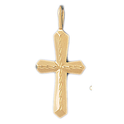 14k Yellow Gold Cross Charm