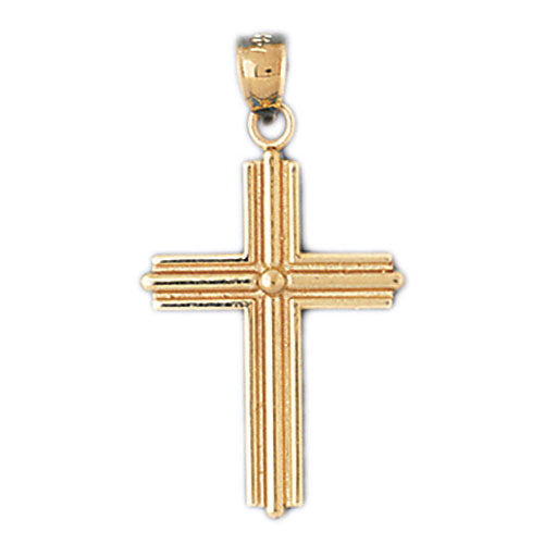 14k Yellow Gold Cross Charm