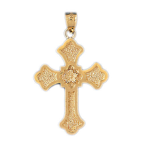 14k Yellow Gold Cross Charm