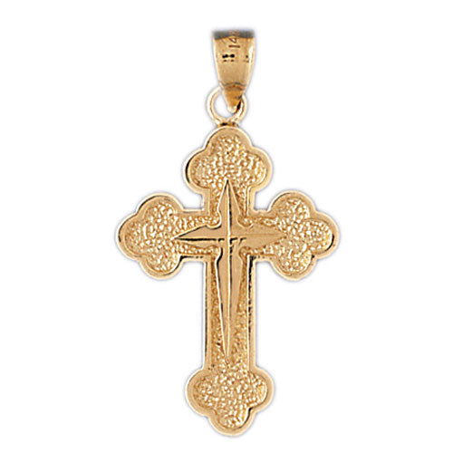 14k Yellow Gold Cross Charm