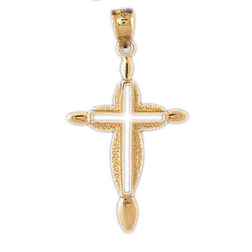 14k Yellow Gold Cross Charm