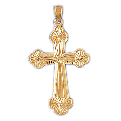 14k Yellow Gold Cross Charm