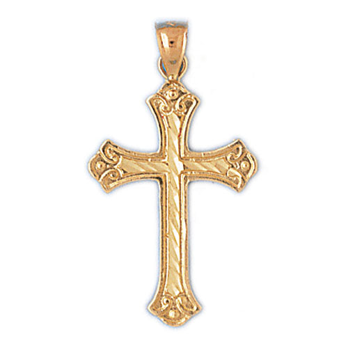 14k Yellow Gold Cross Charm