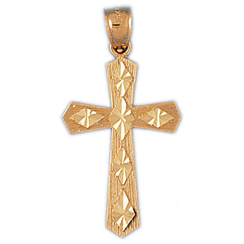 14k Yellow Gold Cross Charm