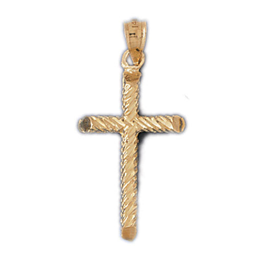 14k Yellow Gold Cross Charm