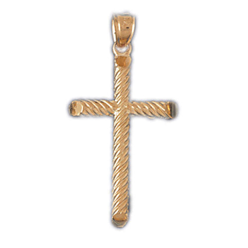 14k Yellow Gold Cross Charm