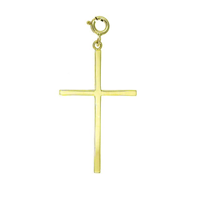 14k Yellow Gold Cross Charm