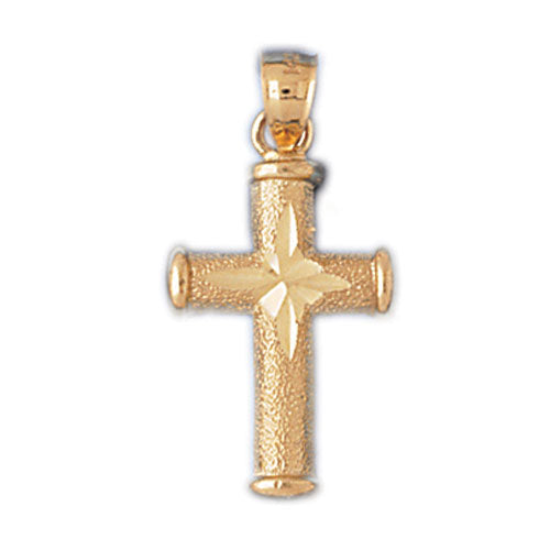 14k Yellow Gold Cross Charm