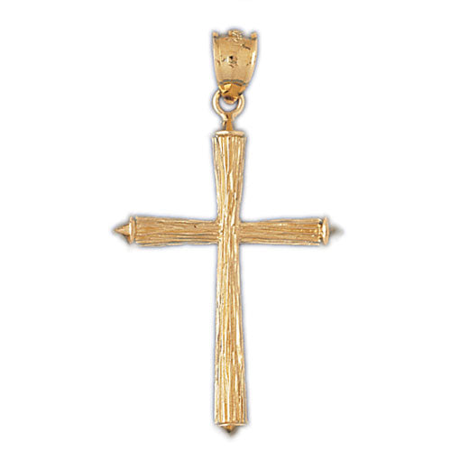 14k Yellow Gold Cross Charm