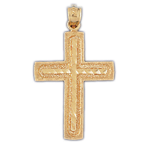 14k Yellow Gold Cross Charm