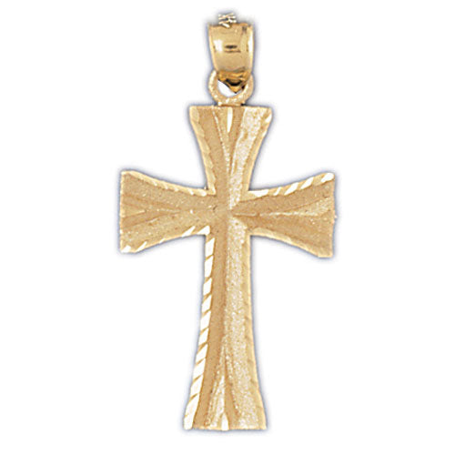 14k Yellow Gold Cross Charm