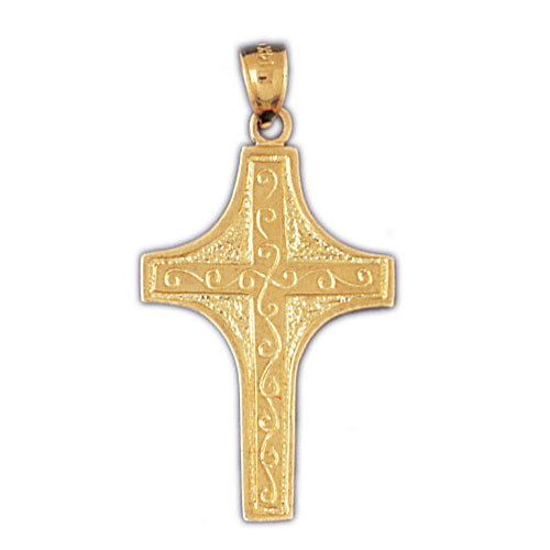 14k Yellow Gold Cross Charm