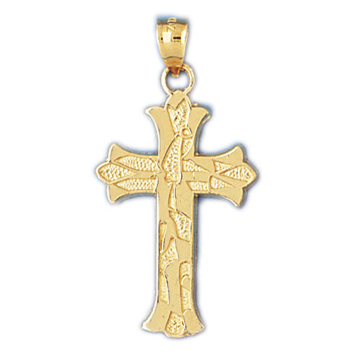 14k Yellow Gold Cross Charm