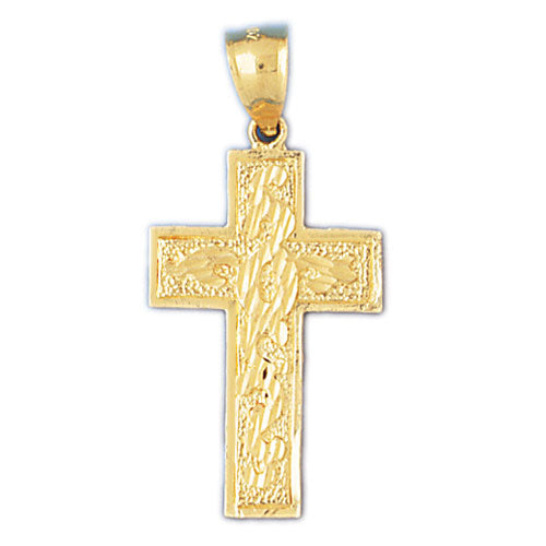 14k Yellow Gold Cross Charm