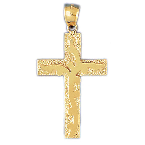 14k Yellow Gold Cross Charm