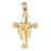 14k Yellow Gold Cross with Shroud Charm