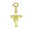 14k Yellow Gold Cross with Shroud Charm