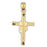 14k Yellow Gold Cross with Shroud Charm