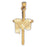 14k Yellow Gold Cross with Shroud Charm