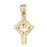 14k Yellow Gold Cross Charm