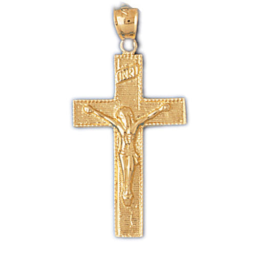 14k Yellow Gold Crucifix Charm