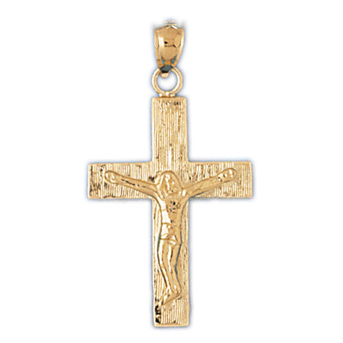 14k Yellow Gold Crucifix Charm