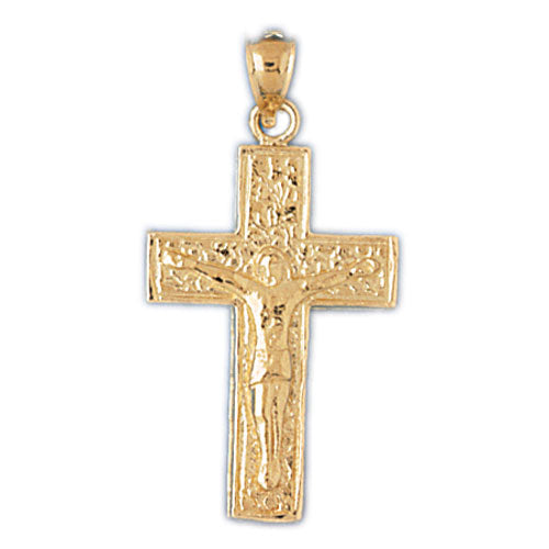 14k Yellow Gold Crucifix Charm